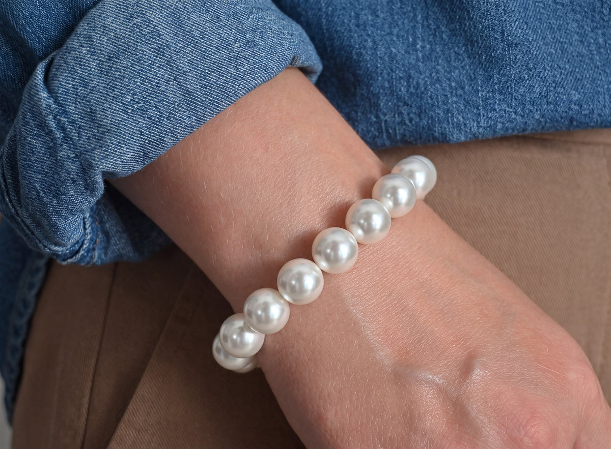 Crystal Pearl Bracelet · 12 mm