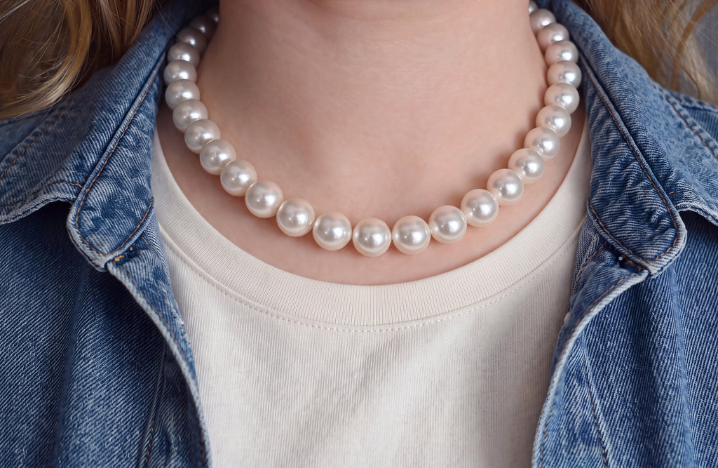 Crystal Pearl Necklace · 12 mm