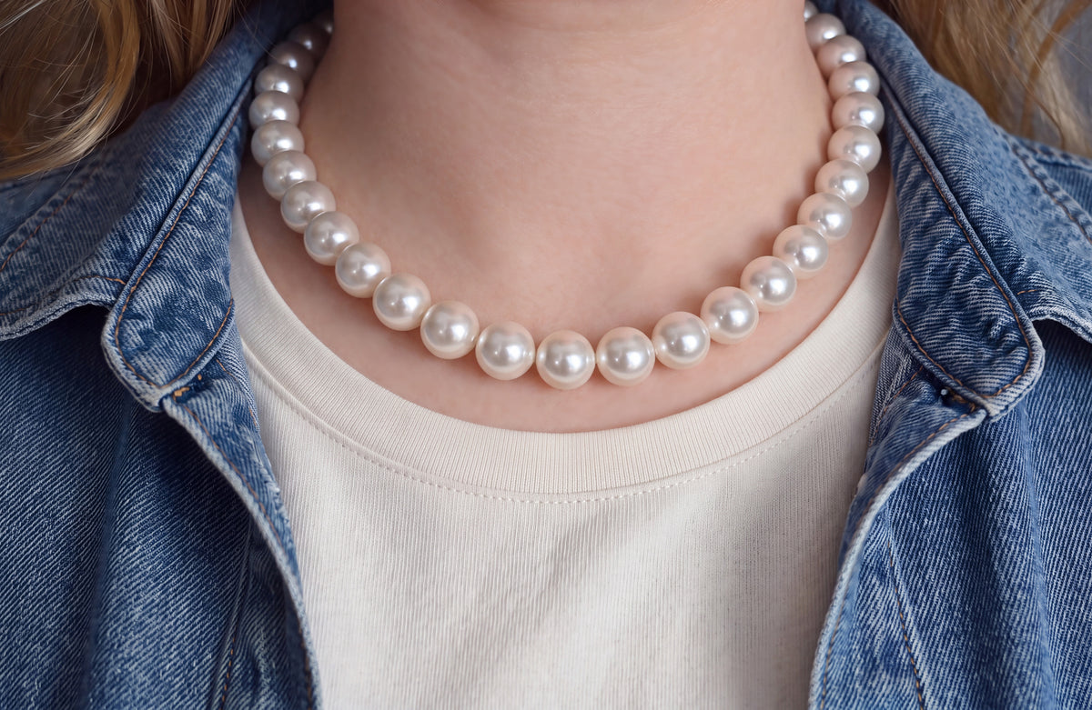 Crystal Pearl Necklace · 12 mm