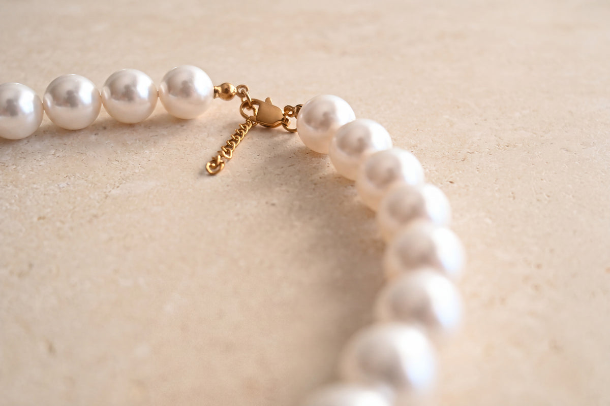 Crystal Pearl Necklace · 12 mm