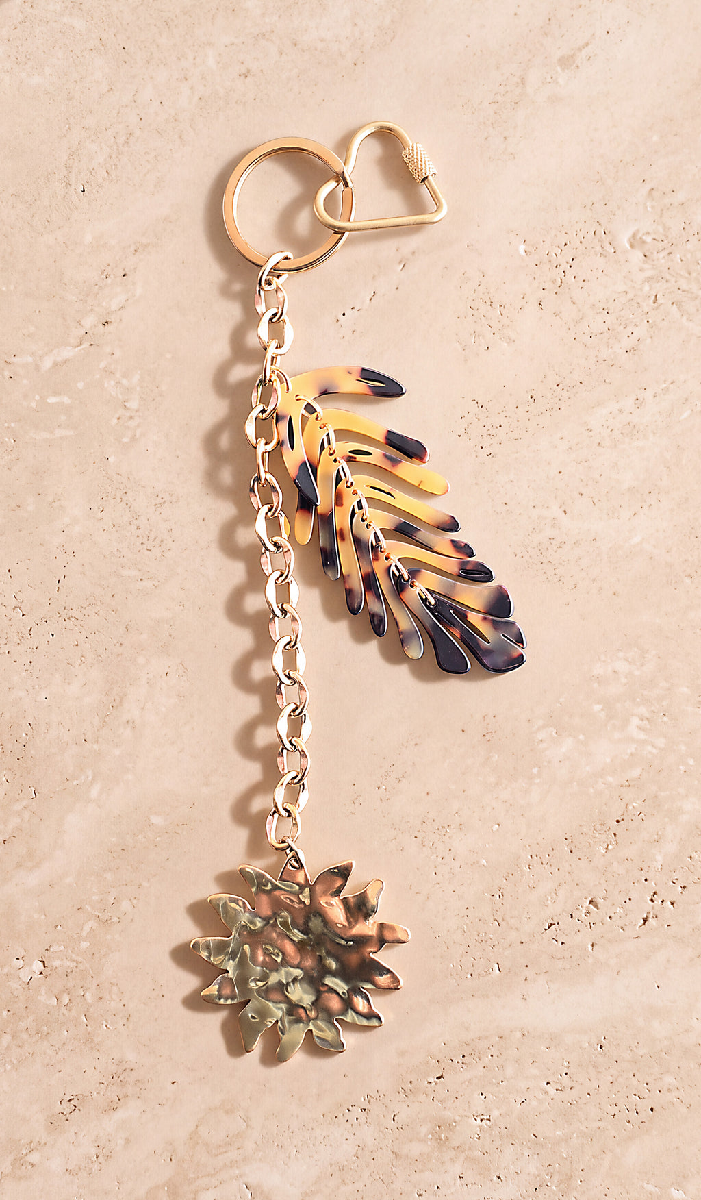 Tortoise Leaf & Sun Bag Charm