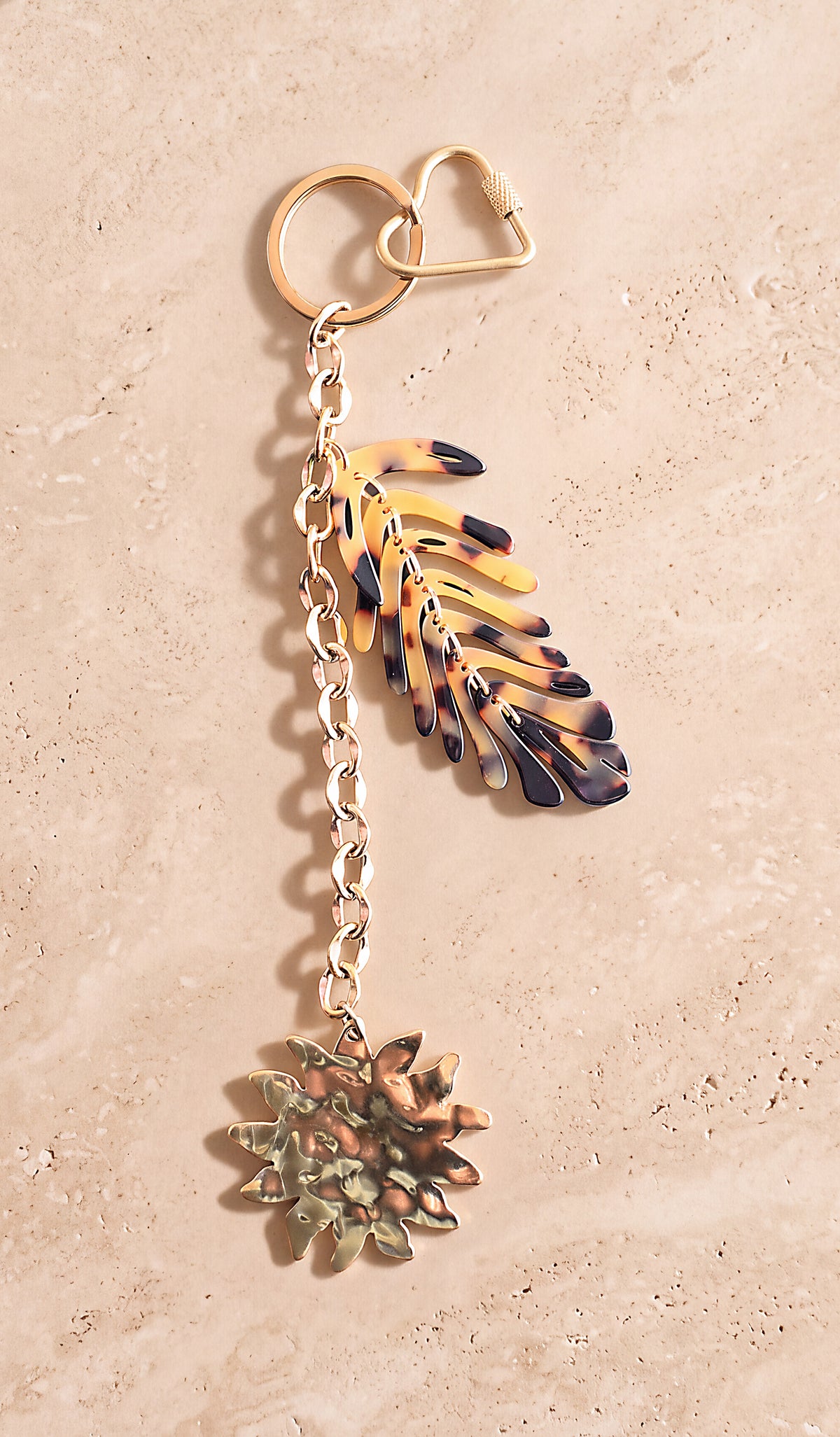 Tortoise Leaf & Sun Bag Charm