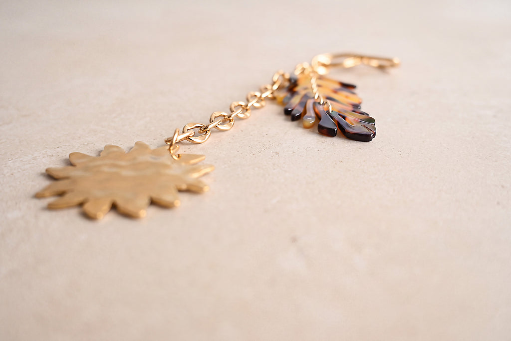 Tortoise Leaf & Sun Bag Charm