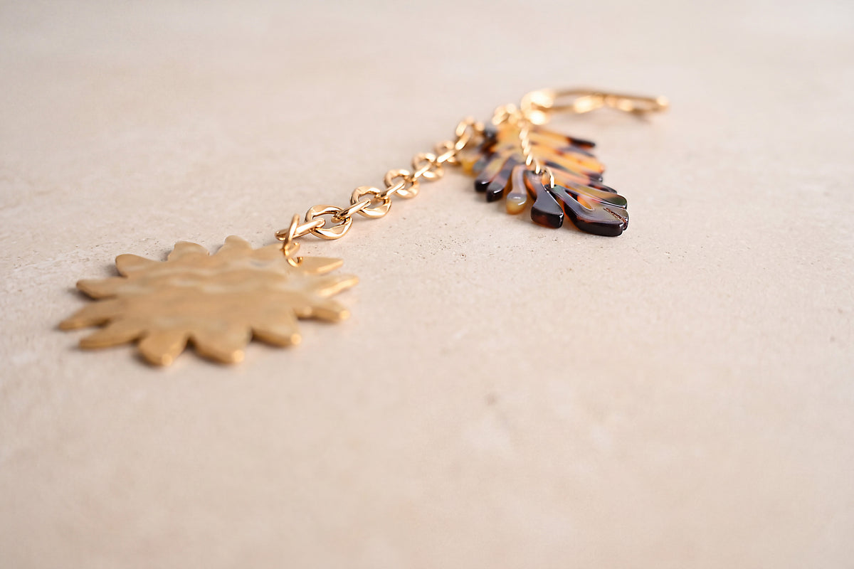 Tortoise Leaf & Sun Bag Charm