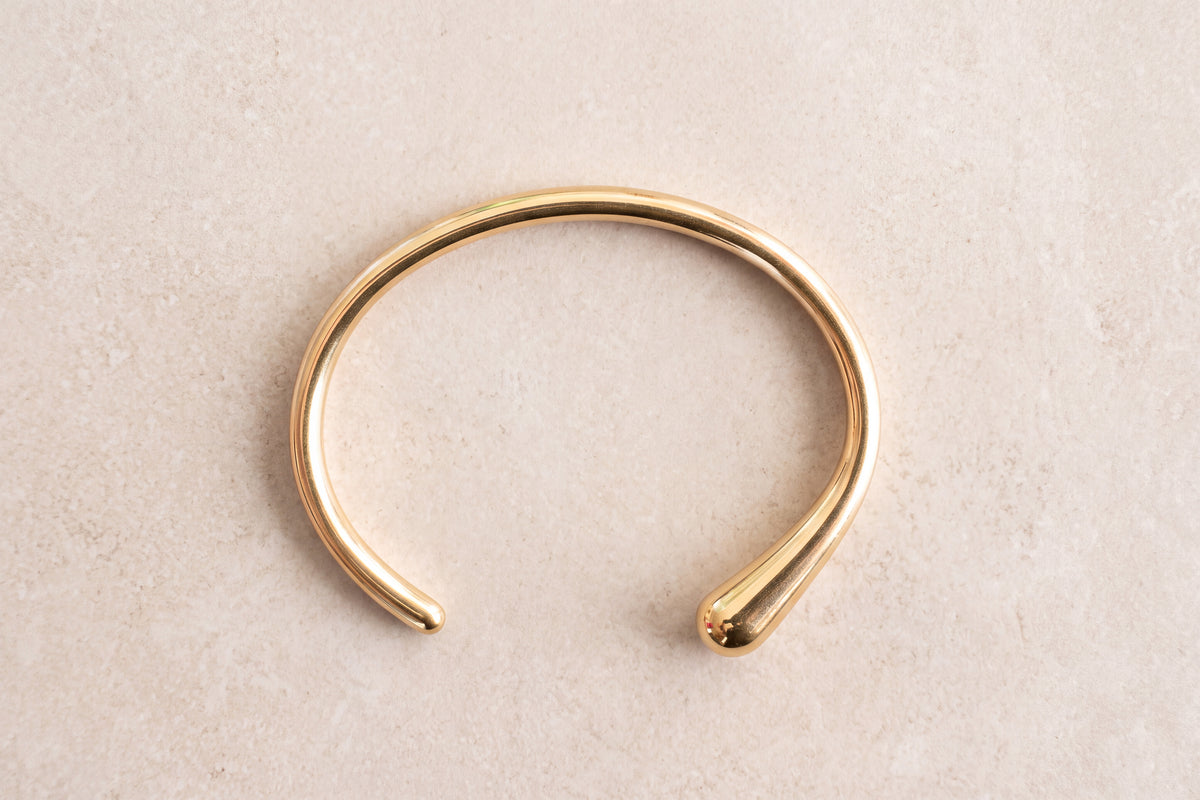 Golden Oval Bangle Bracelet