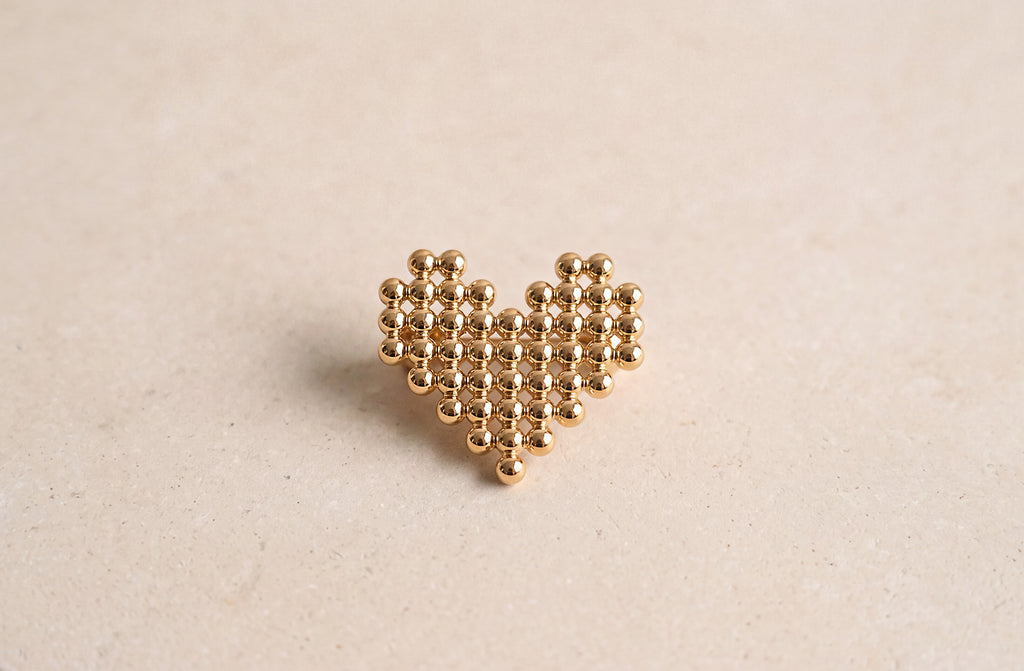 Beaded Heart Brooch