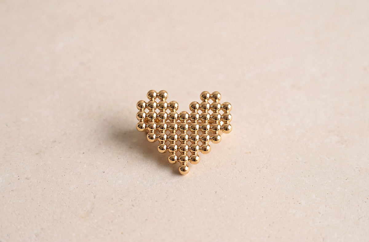 Beaded Heart Brooch