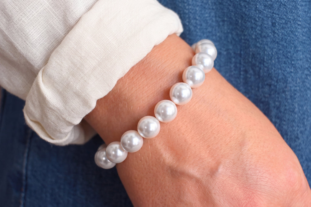 Crystal Pearl Bracelet · 10 mm