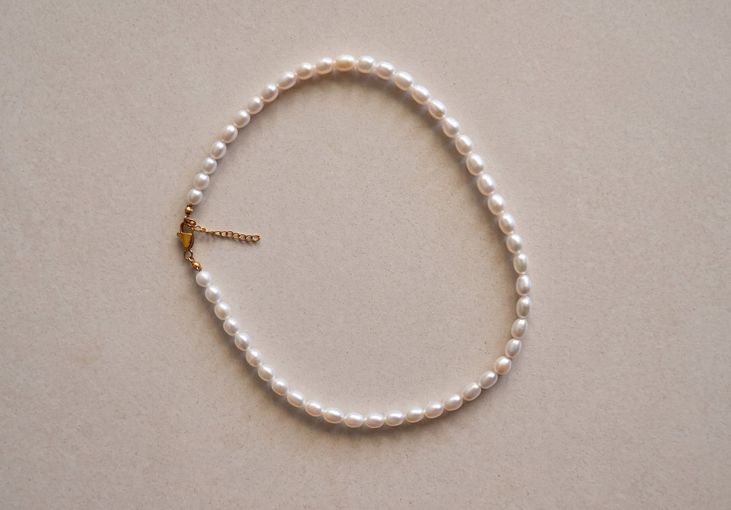 AAA Freshwater Rice Pearl Necklace – 7 × 6 mm