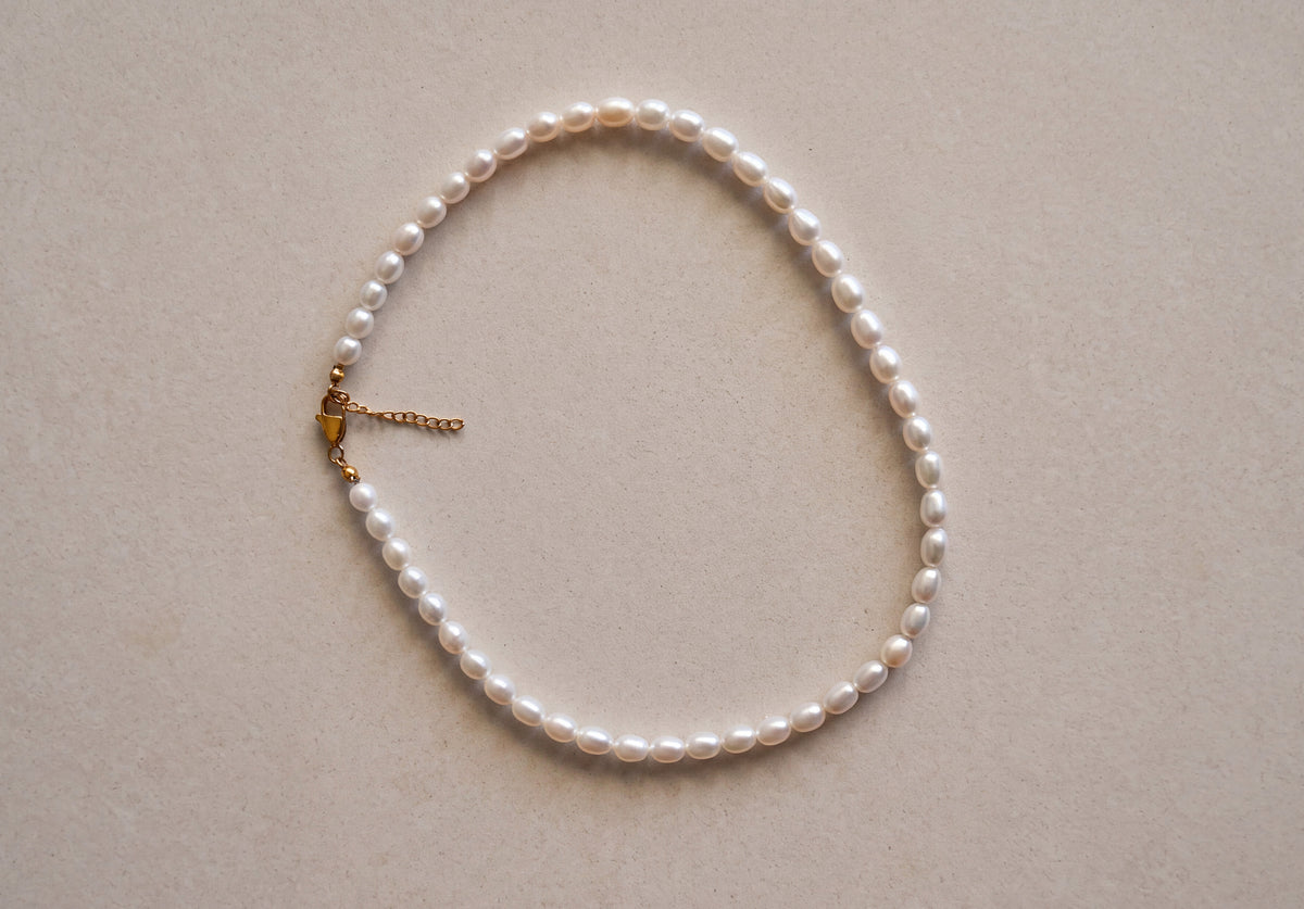 AAA Freshwater Rice Pearl Necklace – 7 × 6 mm