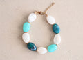 Marbled Green & Ivory Beaded Bracelet