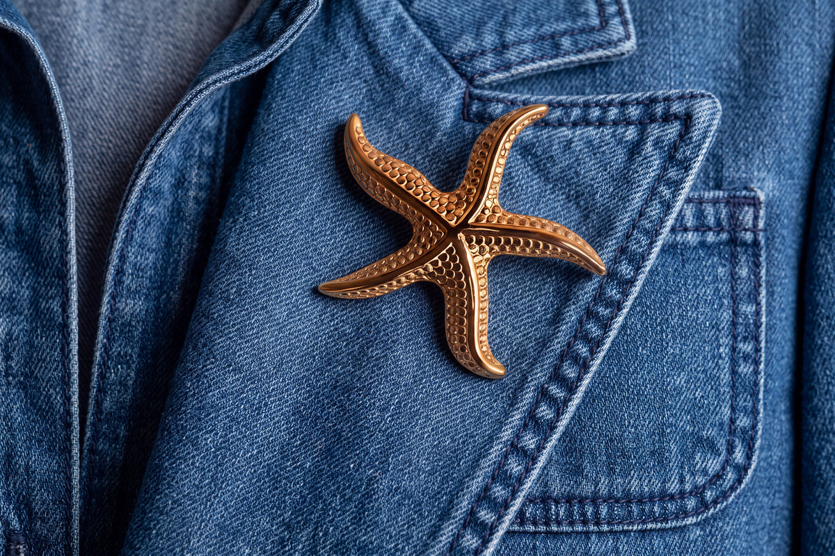 Golden Starfish Brooch