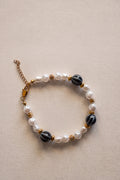 Navy Blue & Pearl-Effect Bracelet