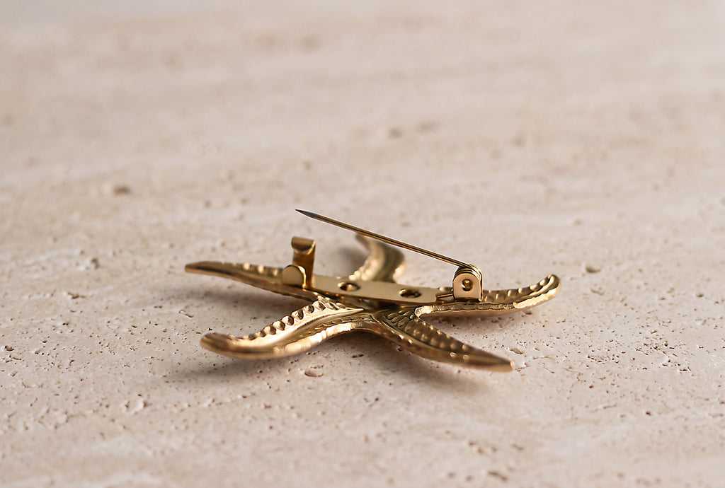 Golden Starfish Brooch