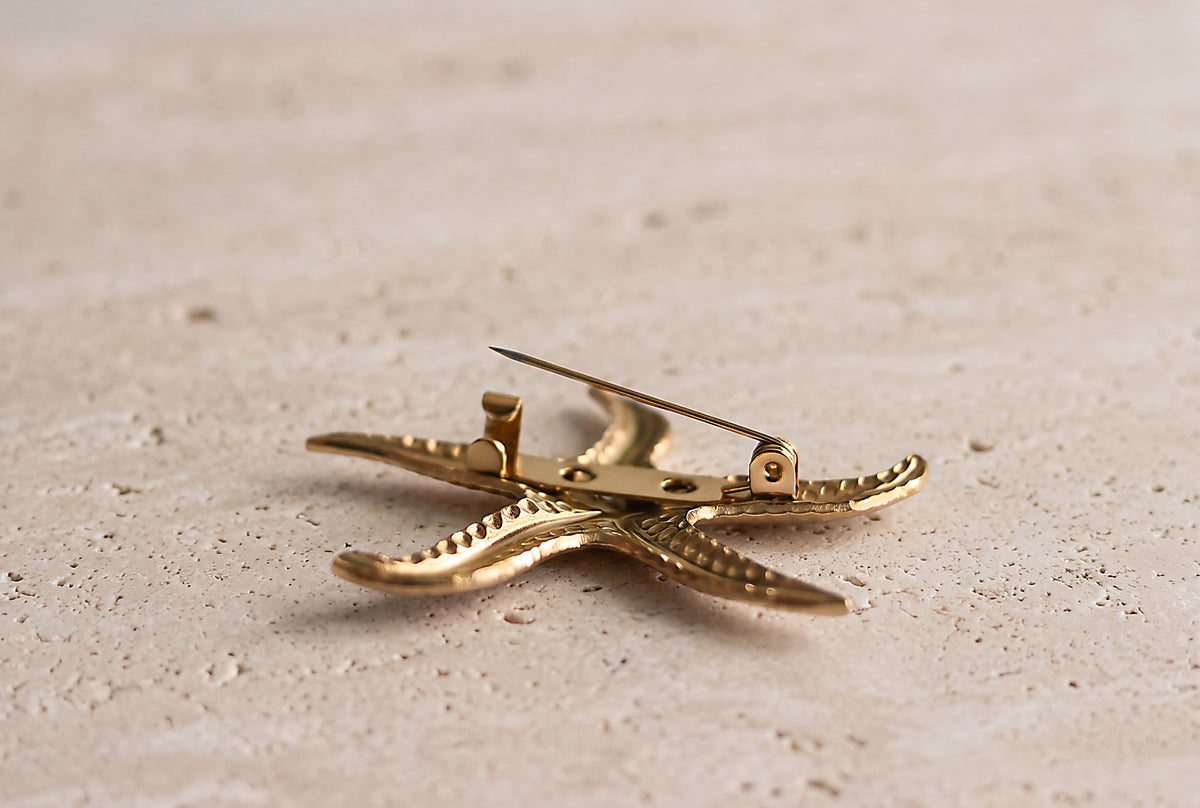 Golden Starfish Brooch