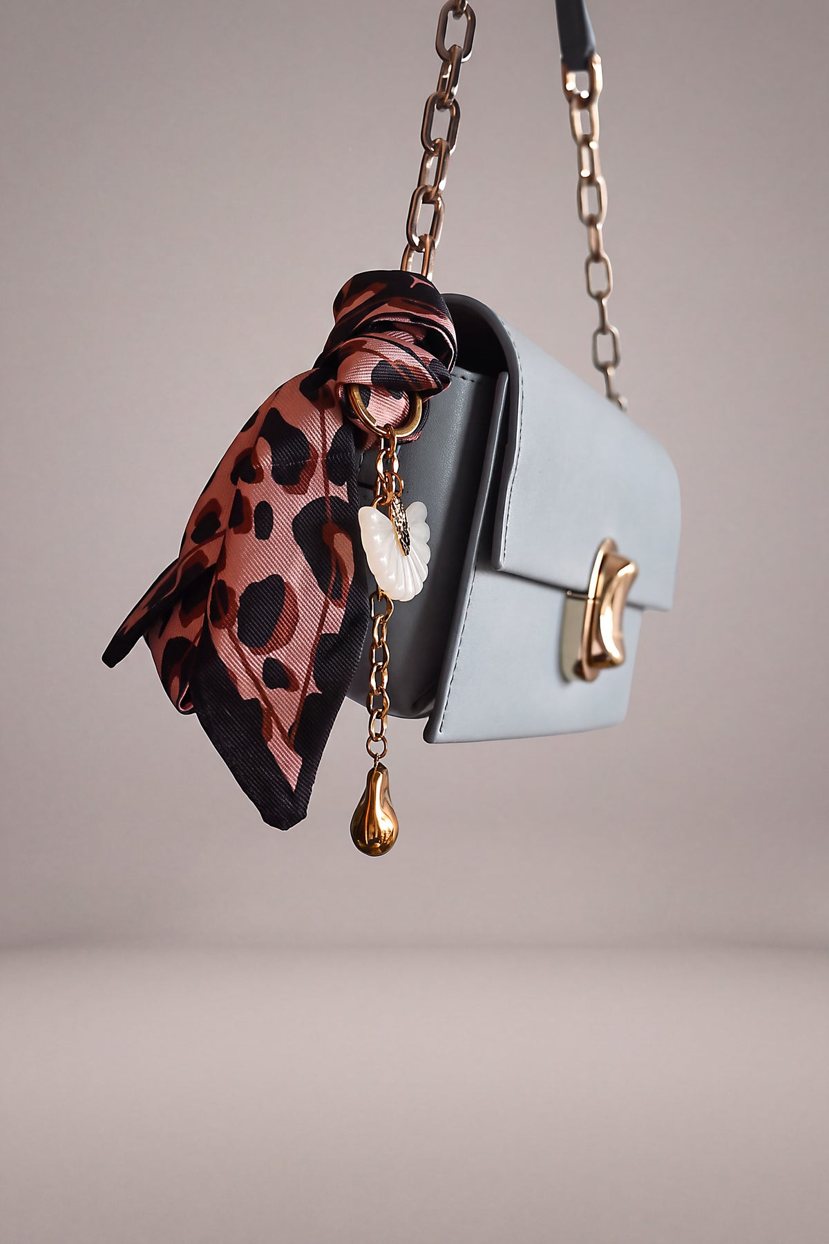 Brown Leopard Bag Scarf Ribbon