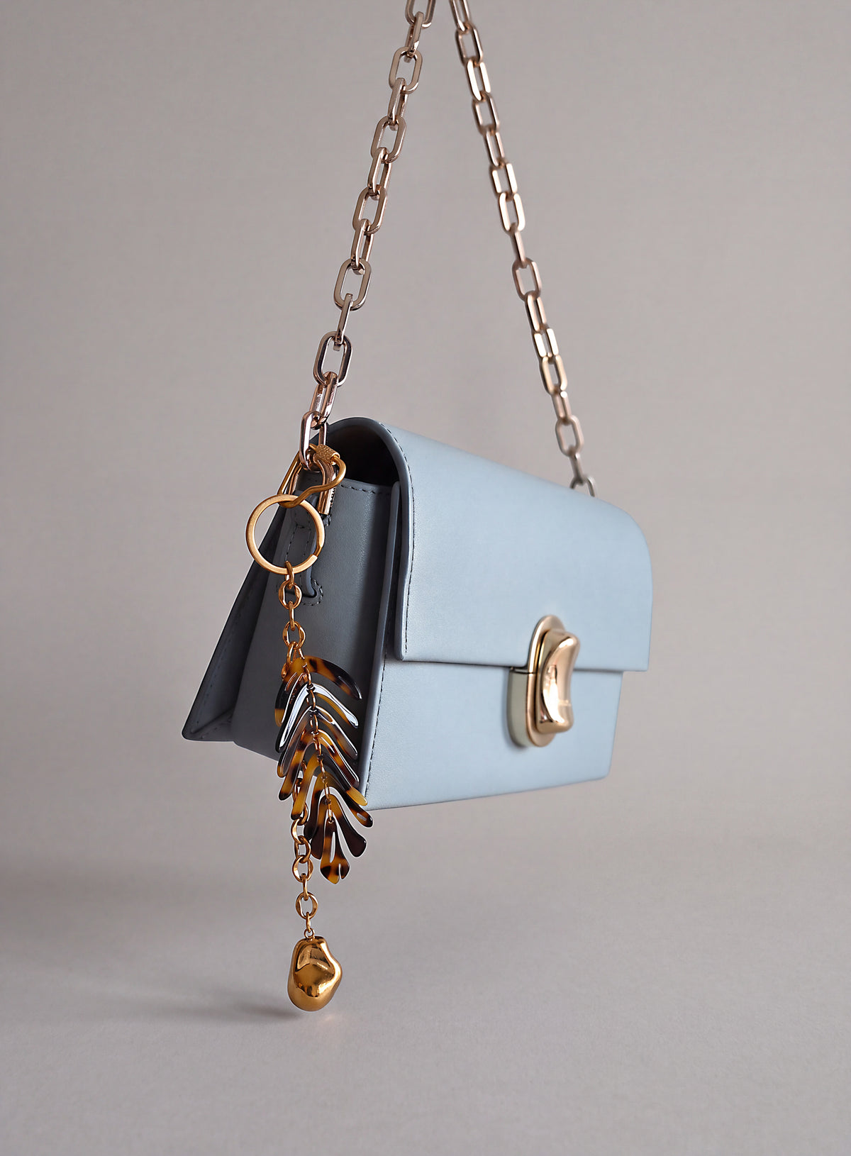 Tortoise Leaf & Pearl Bag Charm