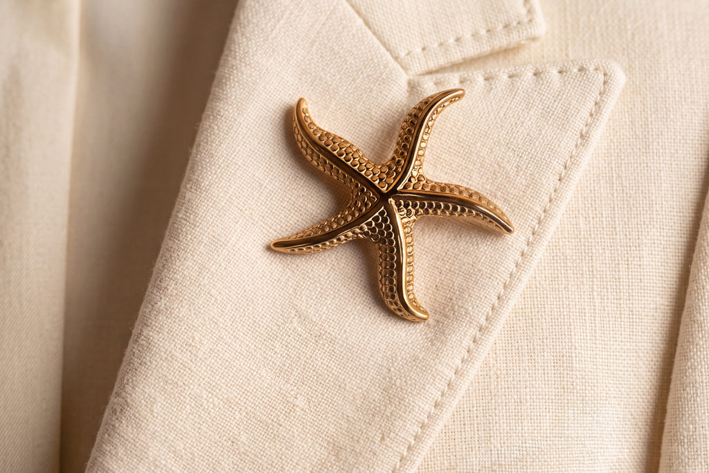 Golden Starfish Brooch