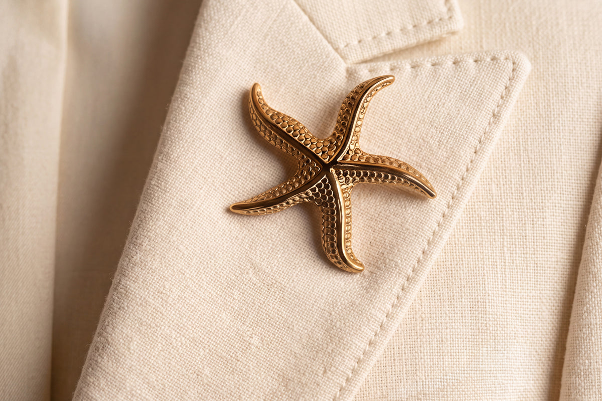 Golden Starfish Brooch