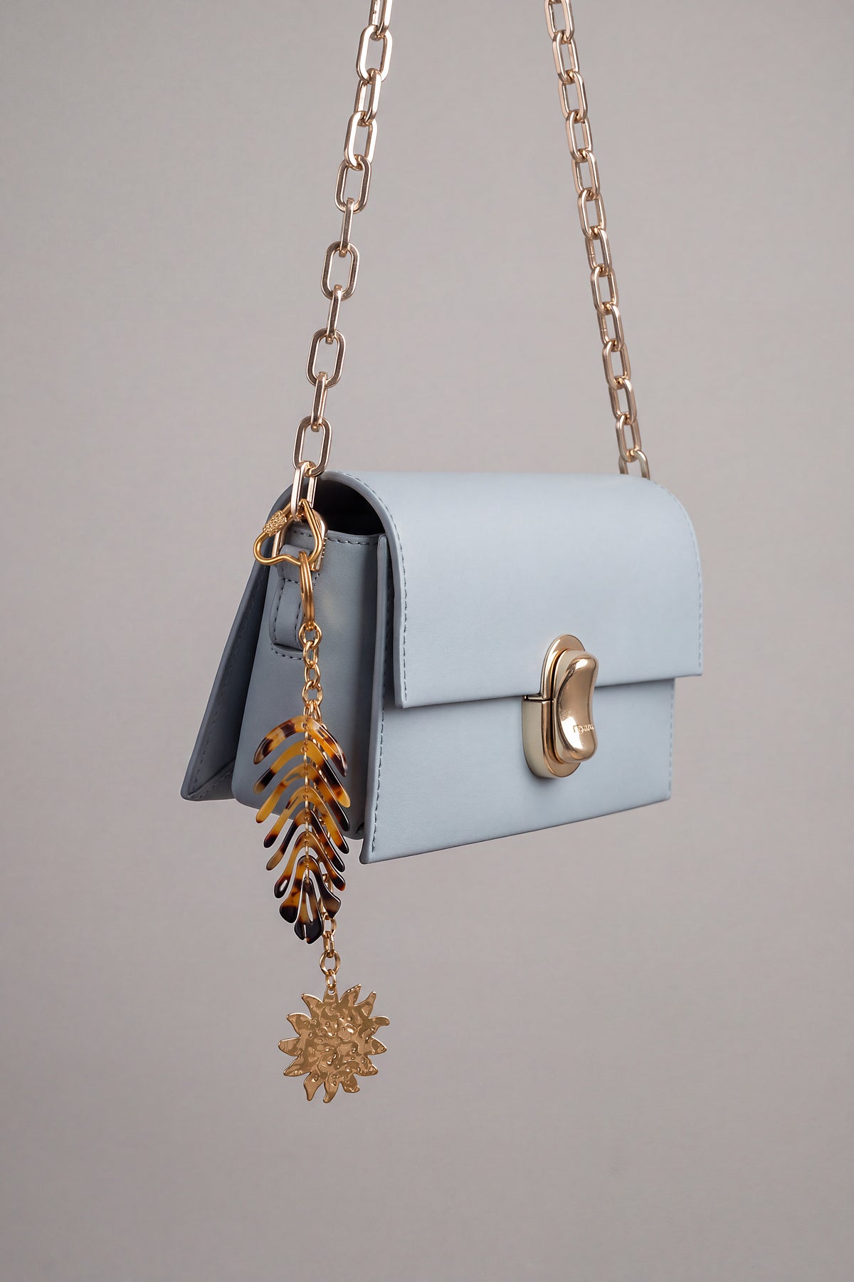 Tortoise Leaf & Sun Bag Charm