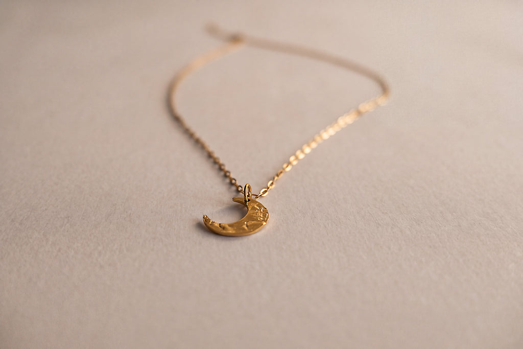 Hammered Half-Moon Necklace