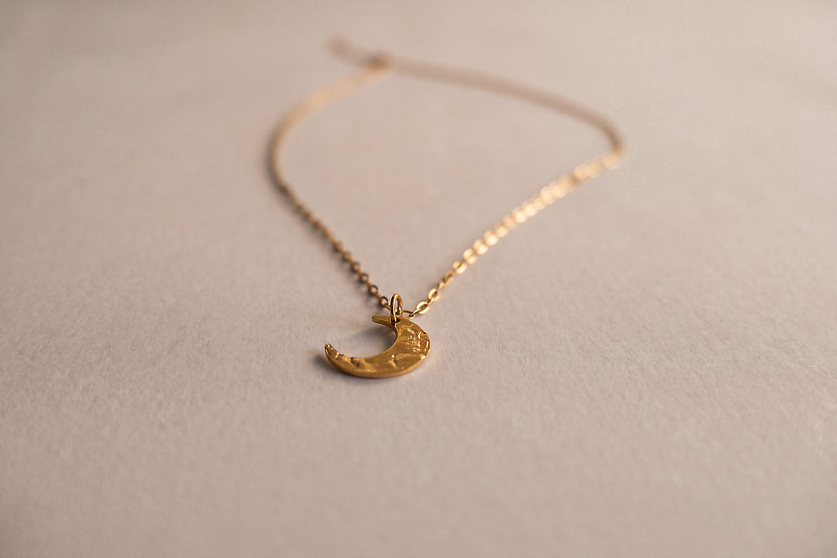 Hammered Half-Moon Necklace