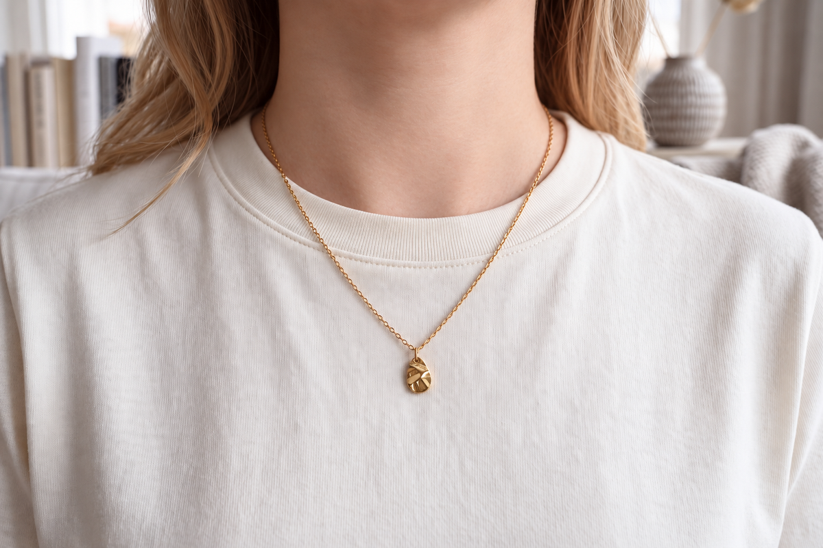 Mini Hammered Drop Necklace