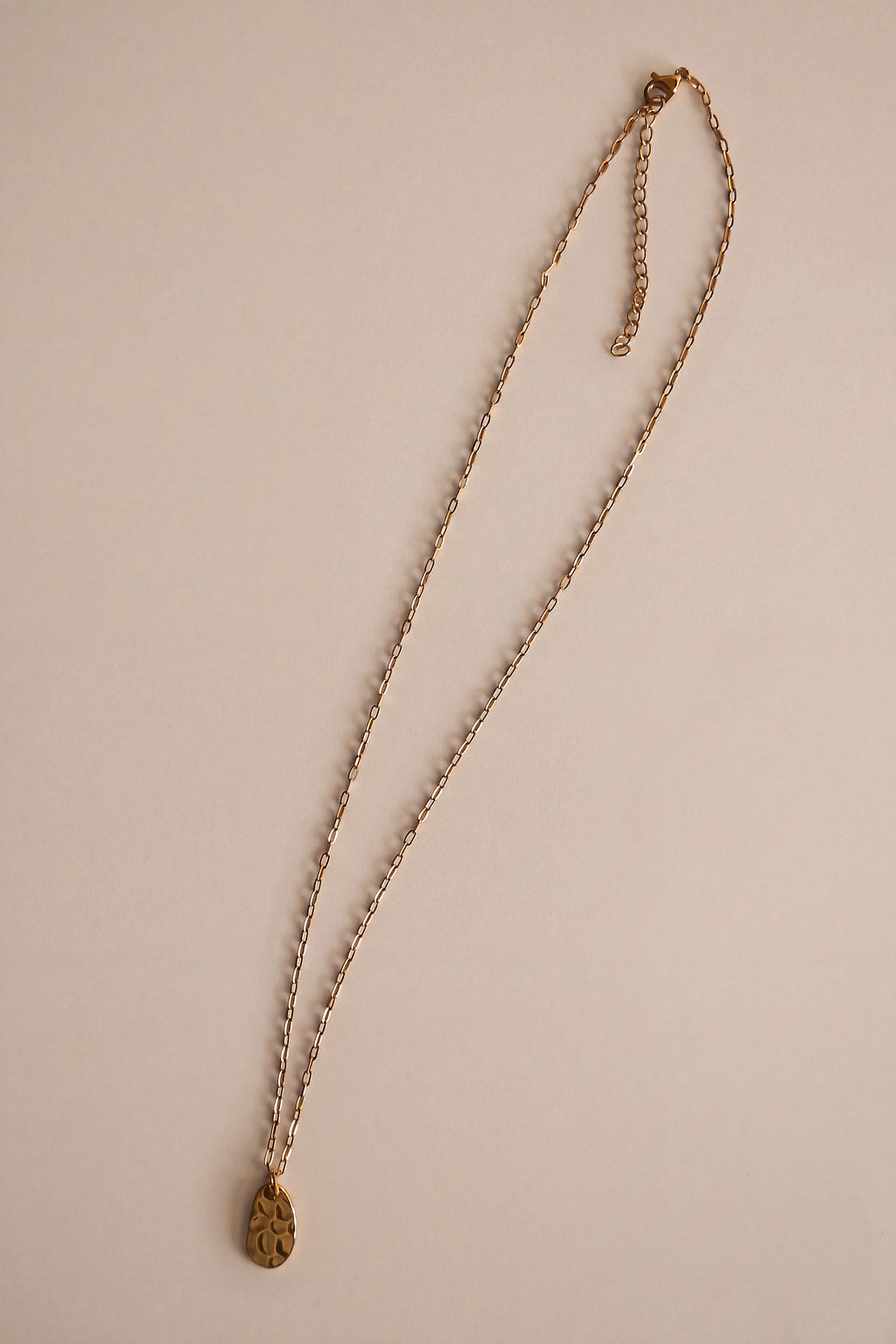 Large Hammered Drop Necklace