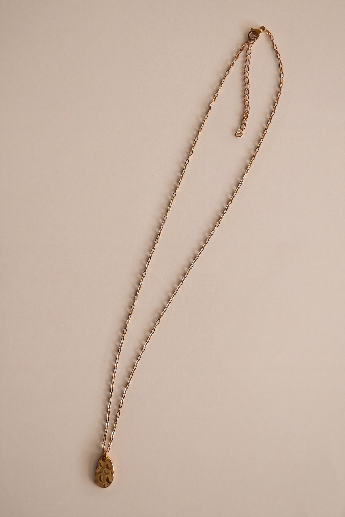 Large Hammered Drop Necklace