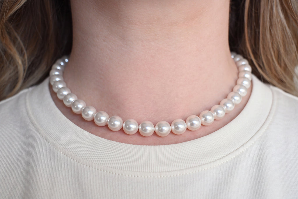 Crystal Pearl Necklace · 10 mm
