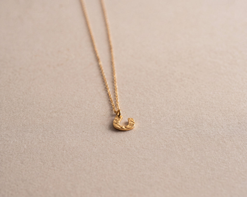 Mini Hammered Horseshoe Necklace