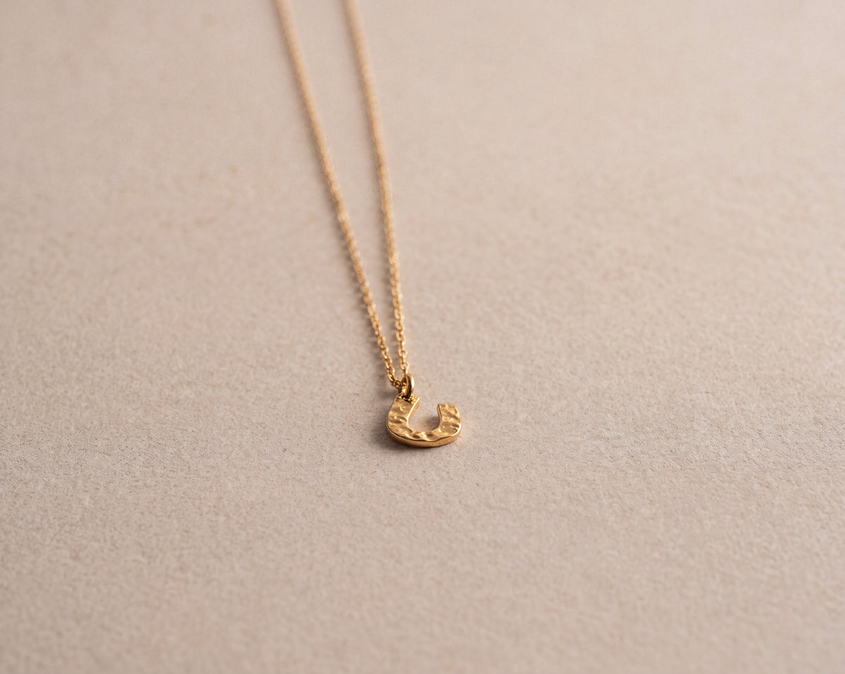 Mini Hammered Horseshoe Necklace