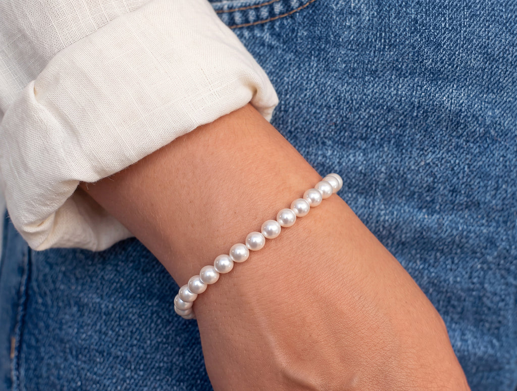 Crystal Pearl Bracelet · 6 mm