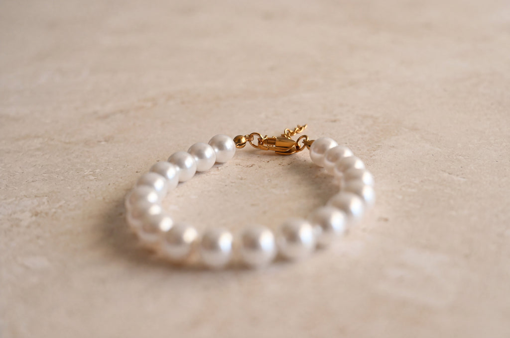 Crystal Pearl Bracelet · 8 mm