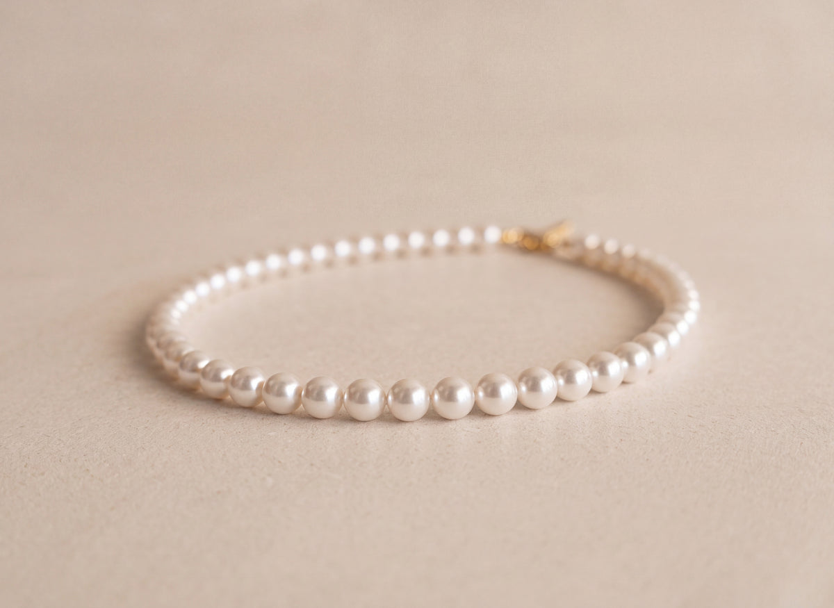 Crystal Pearl Necklace · 8 mm
