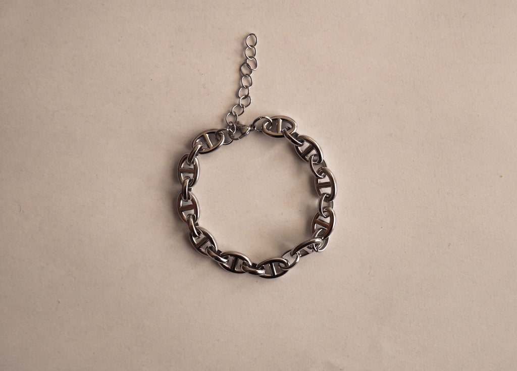 Silver Nautical Link Bracelet