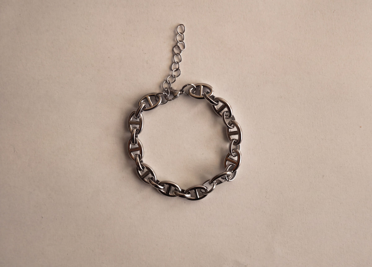 Silver Nautical Link Bracelet