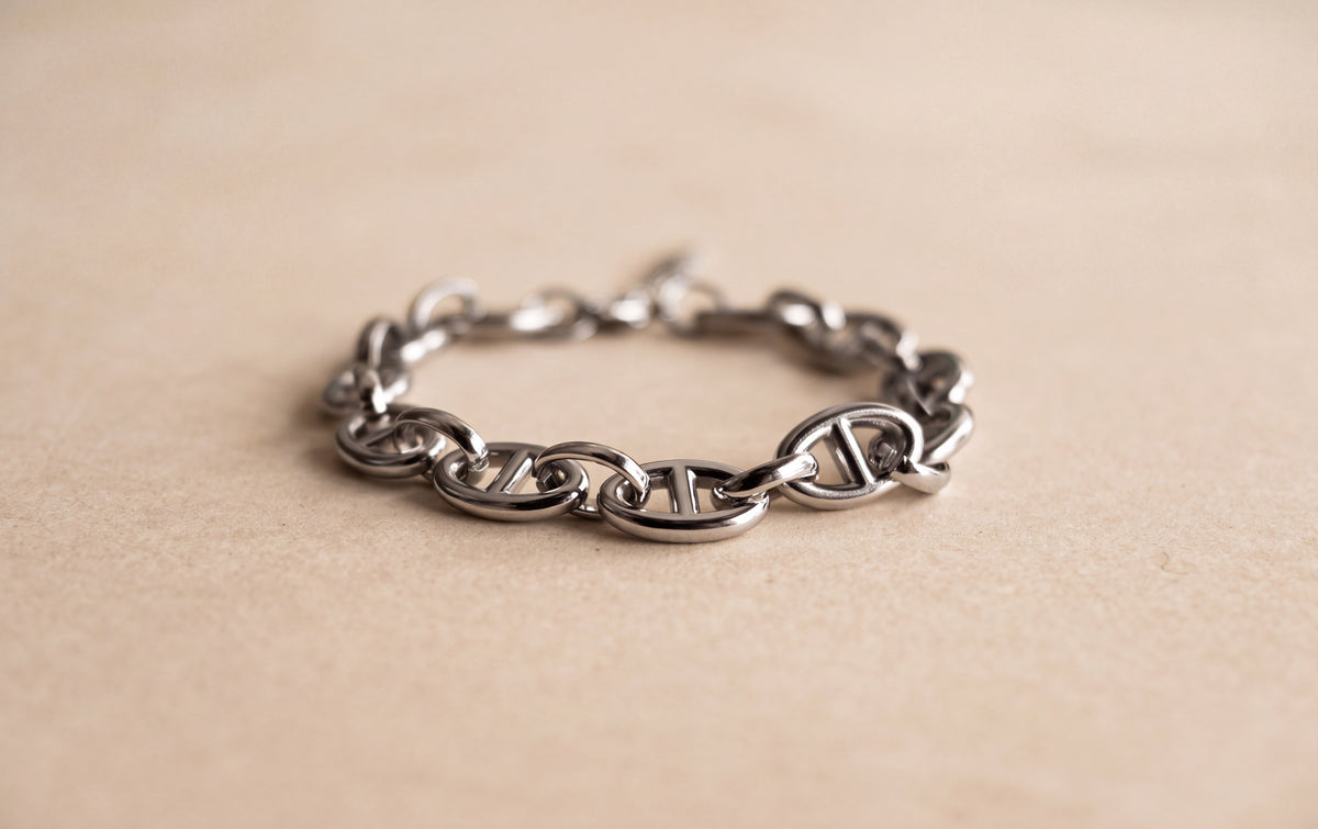 Silver Nautical Link Bracelet