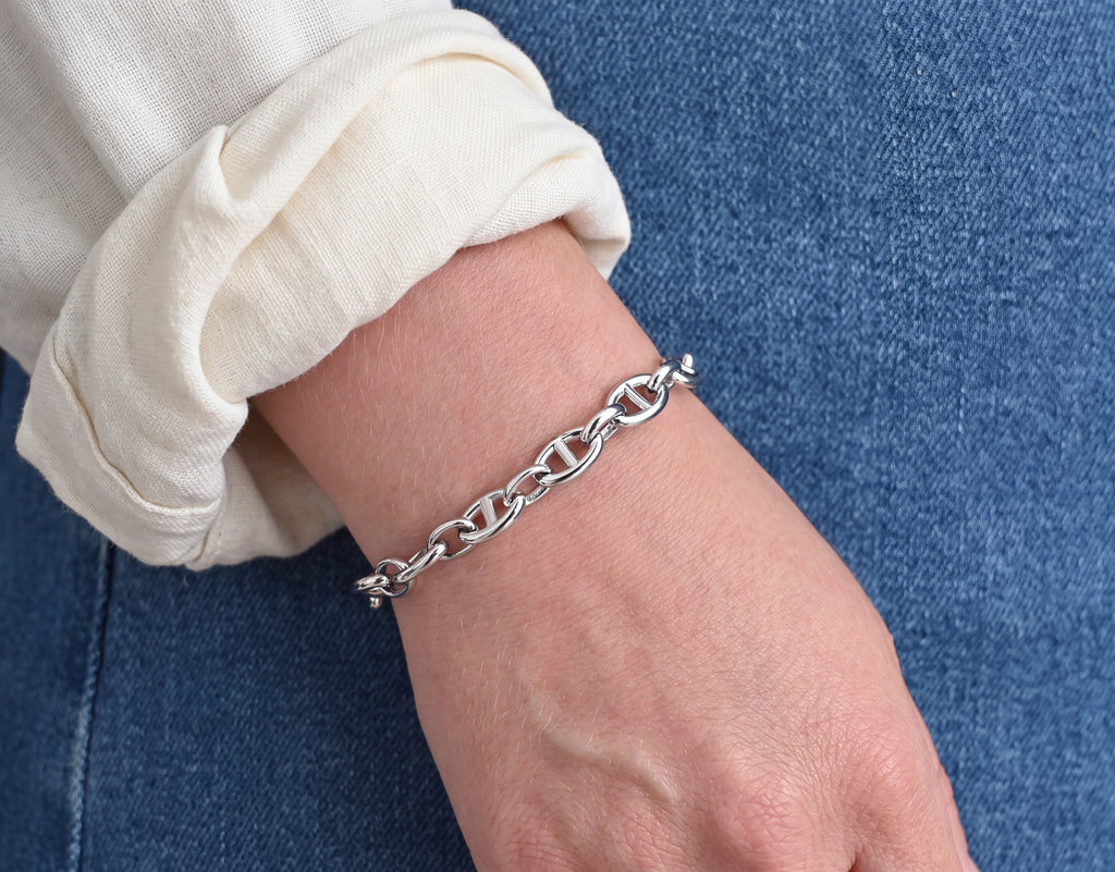 Silver Nautical Link Bracelet